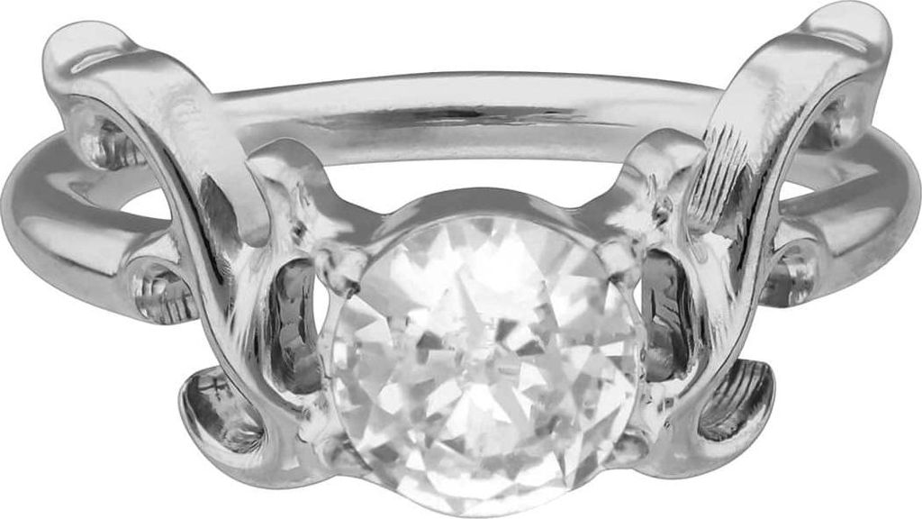 Ohrpiercing, Nasenpiercing, Septum Piercing Chirurgenstahl Segmentring Clicker KRISTALL + GEWEIH Silber Innendurchmesser: 12 mm