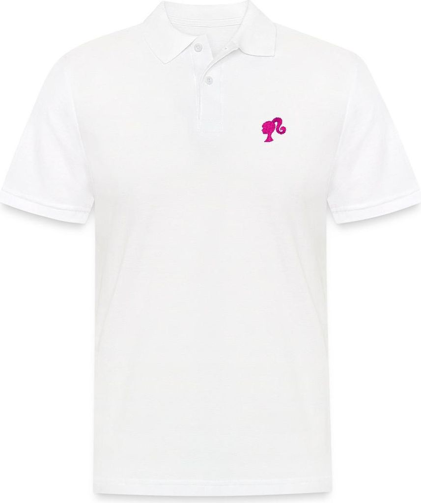 Spreadshirt Barbie Silhoutte Stick Herren Poloshirt, XL, Weiß