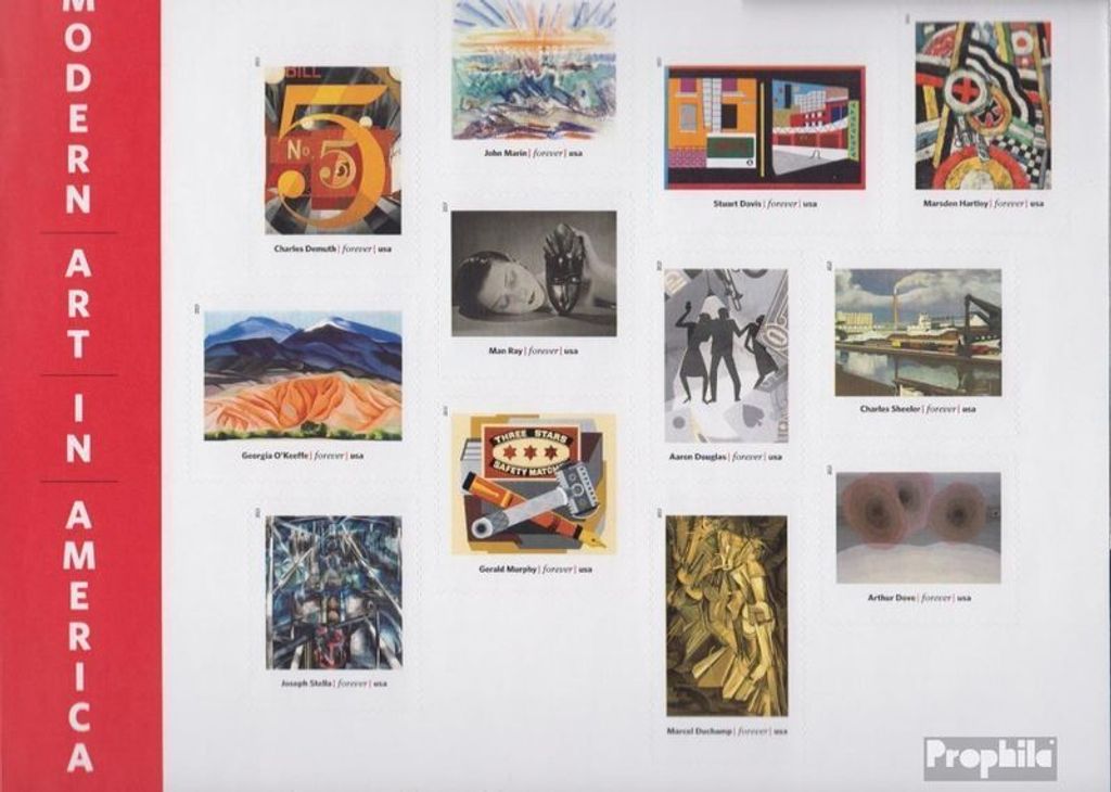Briefmarken USA 2013 Mi 4936BA-4947BA Folienblatt (kompl.Ausg.) postfrisch Modern Art