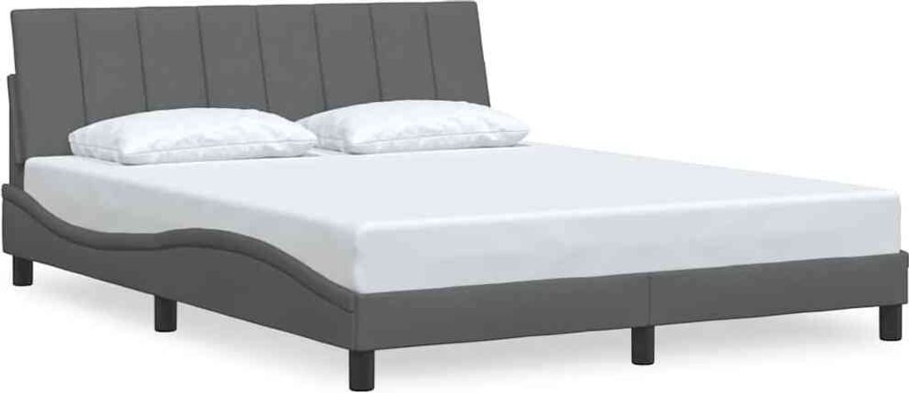 Bettgestell ohne Matratze "Hanko" Dunkelgrau 160x200 cm Stoff