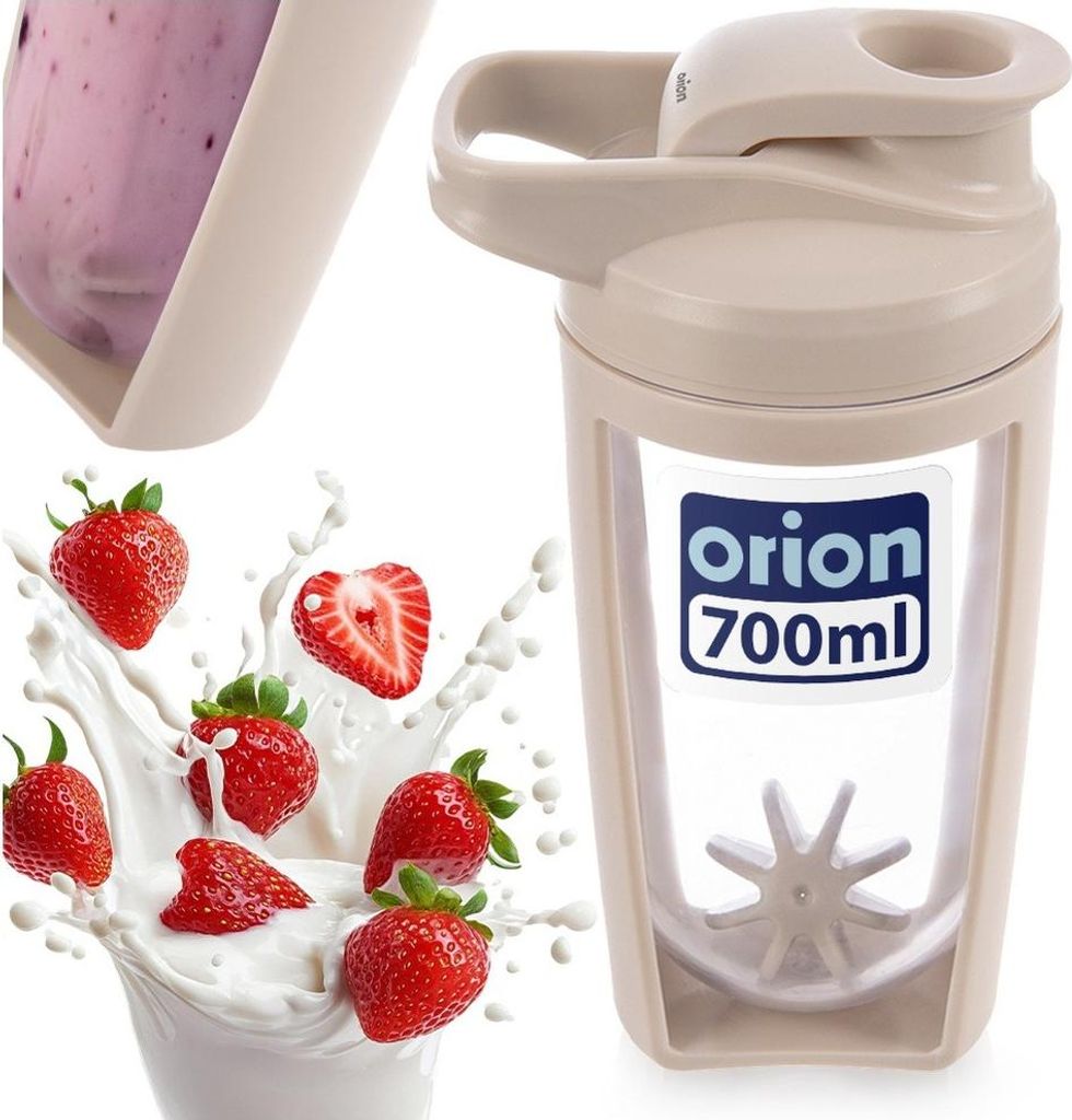 Workout Shaker mit Kugel 700ml beige