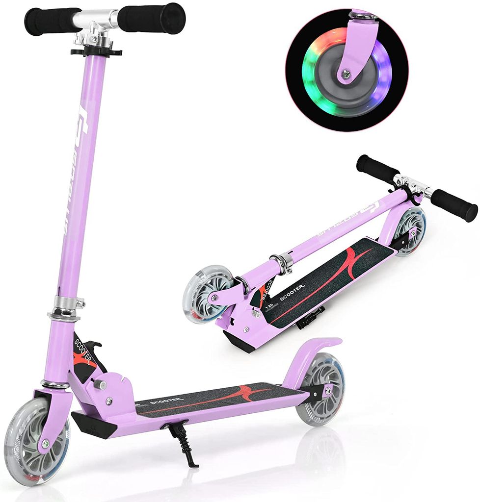 3-Rad Kinder Roller LED Scooter Kickroller Tretroller Räder Verstellbar mit Sitz 