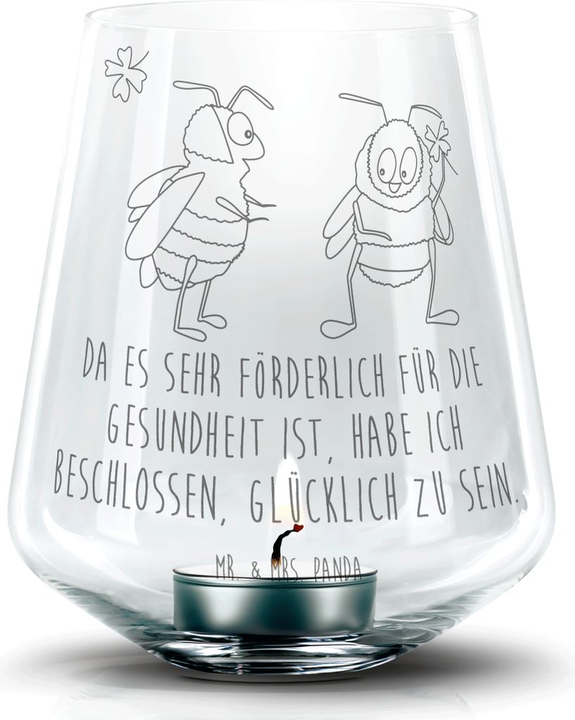 Mr. & Mrs. Panda Laterne Hummeln Kleeblatt - Transparent - Produktbild 