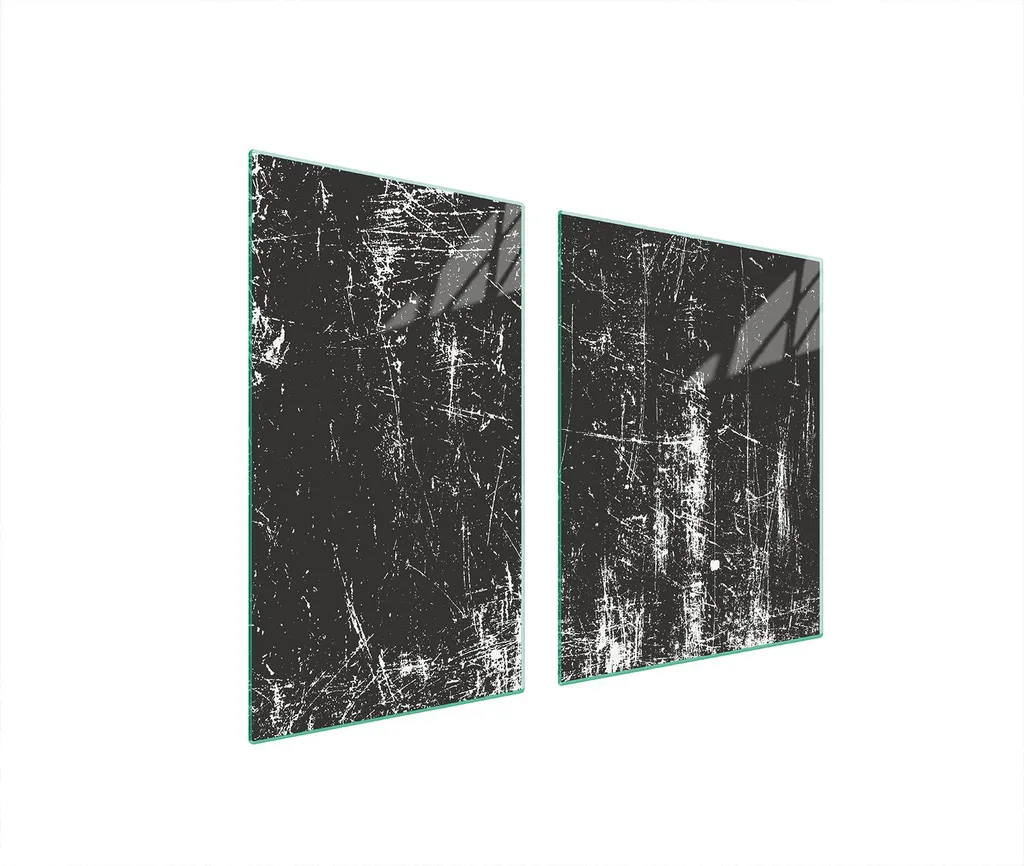 Piastre Copri Fornello Professionali 100x52 Vetro Nero 2 Pezzi