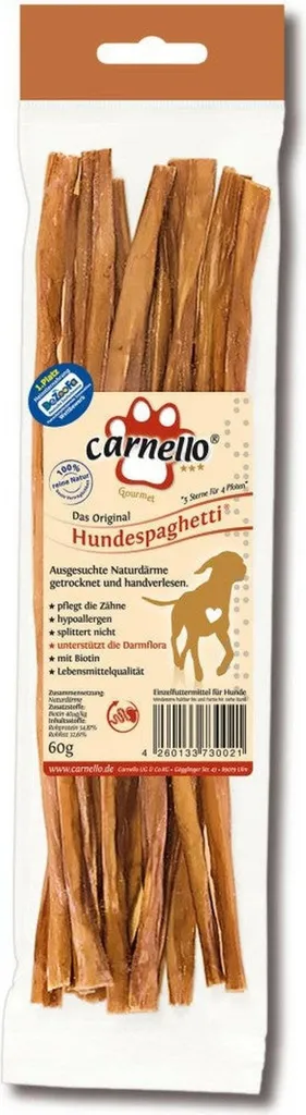 Original Carnello Spaghetti per Cani 60gx20 | Snack Ipoallergenico Bio