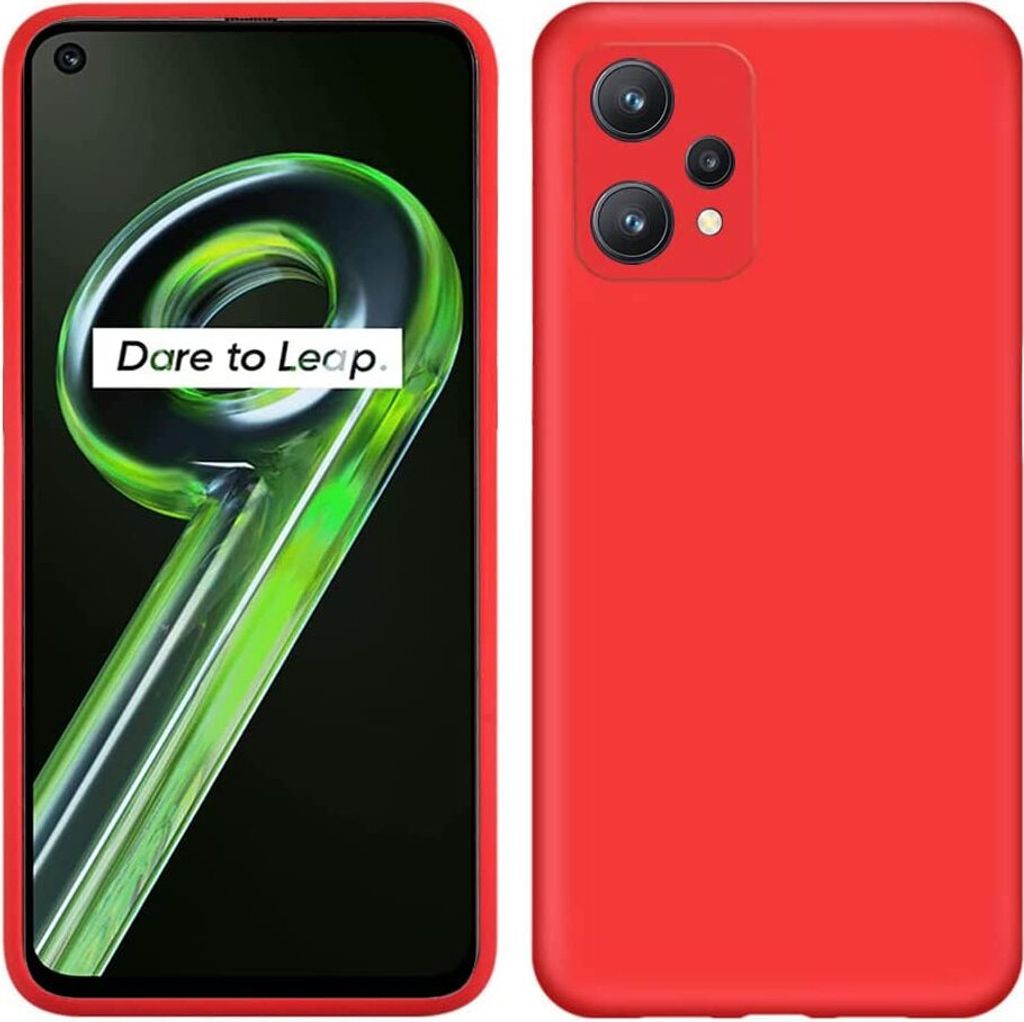 OPPO Realme 9 5G Hülle, Flüssig Silikon Weich Gummi Schutzhülle für OPPO Realme 9 5G / Realme 9 Pro 5G Rot