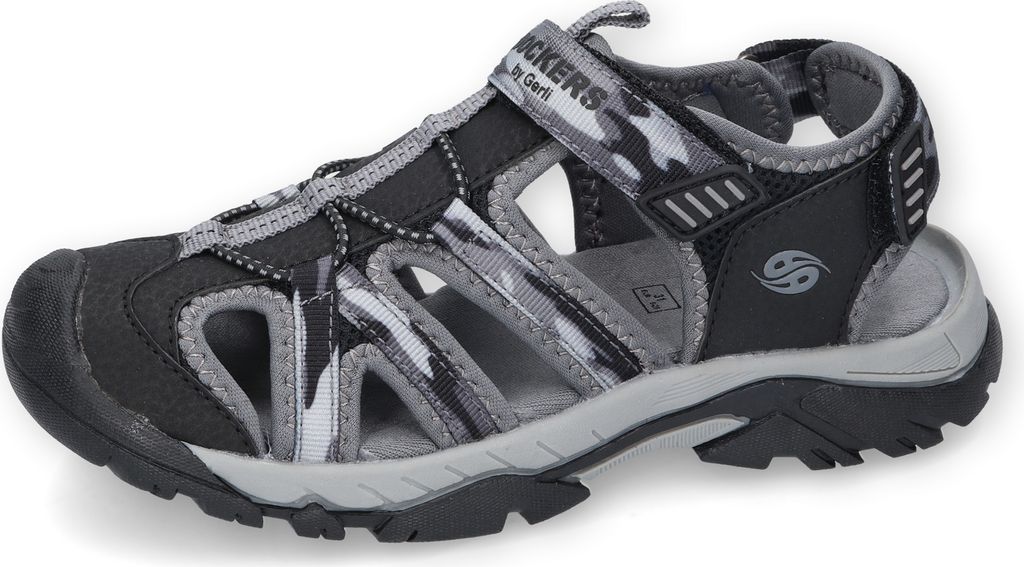 Dockers by Gerli Kinder Outdoor Riemchensandale Camouflage Sandale Trekking, Farbe:Grau (Camouflage / Grau), Größe:EUR 40
