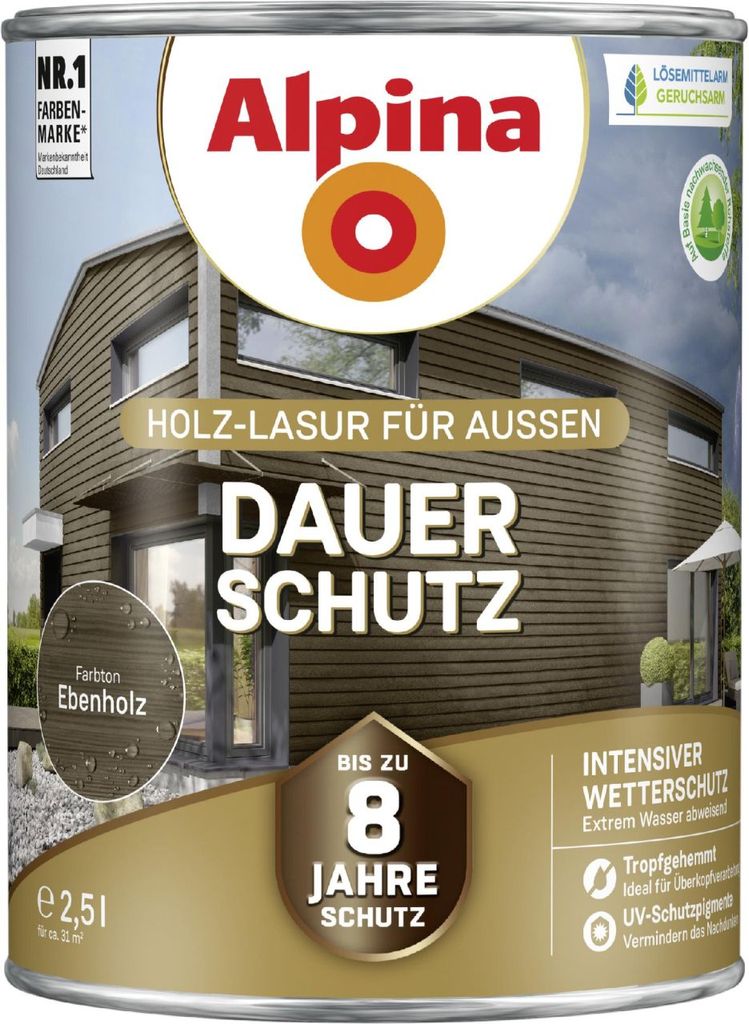 Alpina Dauer-Schutz 2,5 L ebenholz Produktbild 