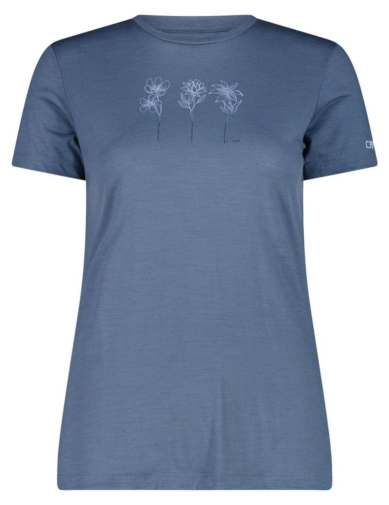 CMP Performance Merino Damen T-Shirt blau 40