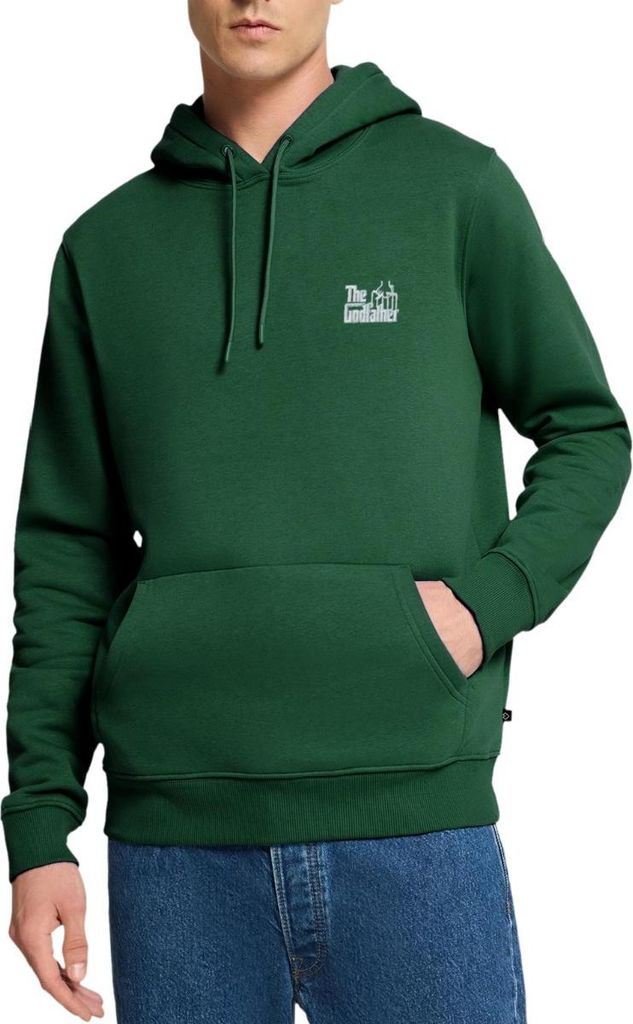Spreadshirt Der Pate Offizielles Logo Als Stick-Design Herren Premium Hoodie, XL, Flaschengrün