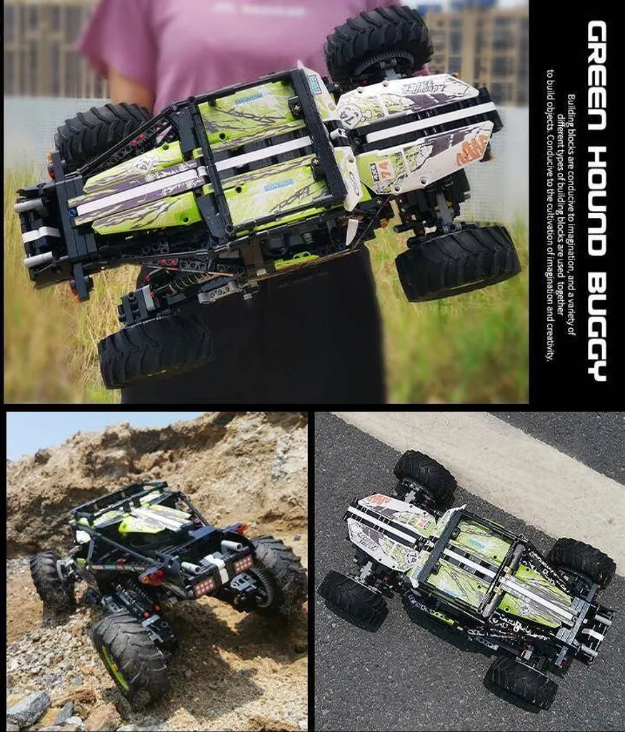 Construisez votre propre 4x4 tout-terrain télécommandé vert 1879pcs - 9