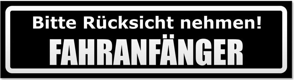 Kiwistar Bitte Rücksicht nehmen. Fahranfänger invertiert Magnetschild Schild magnetisch - 20cm Schwarz - Magnetfolie für Auto PKW Kfz
