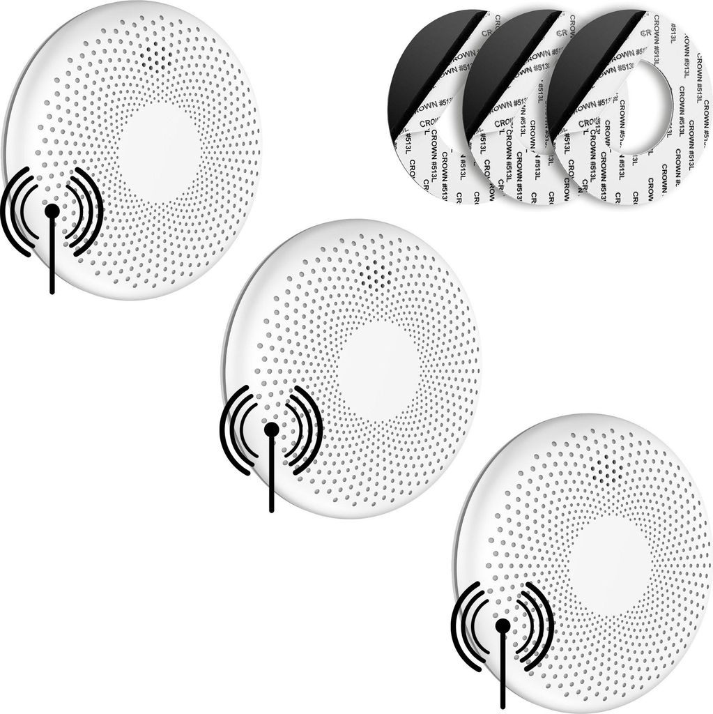 SAVS CS11R Vernetzbarer kombinierter Rauch und CO Melder 3er-Pack – 10 Jahre Batterie – Extra dünnes Design – Kein LED-Licht – Montage ohn...