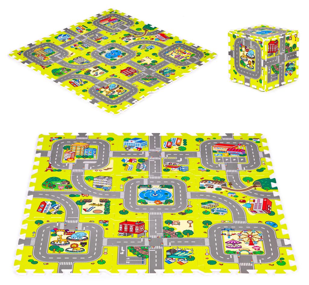Penová podložka do mesta pre deti, 9 prvkov, 90,5 x 90,5 cm Obrázok produktu 