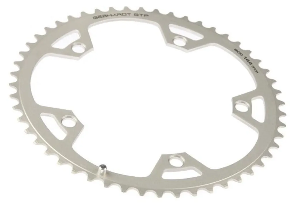 Plateau Gebhardt 52t argent 144mm : éliminez les bruits de transmission