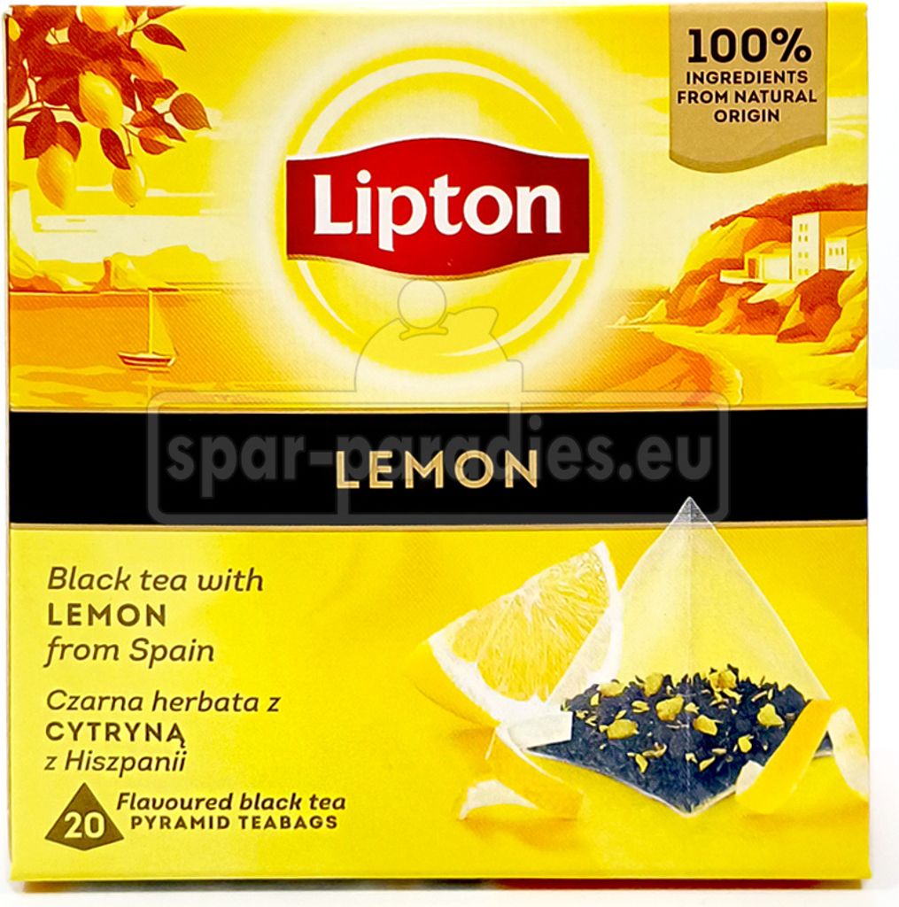 LIPTON Schwarzer Tee mit Zitrone aus Spanien - 20 Beutel