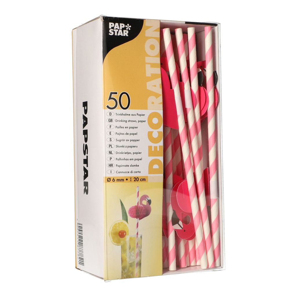 PAPSTAR 87782 PAPSTAR papierowa słomka do picia "Flamingo", Zdjęcie produktu 