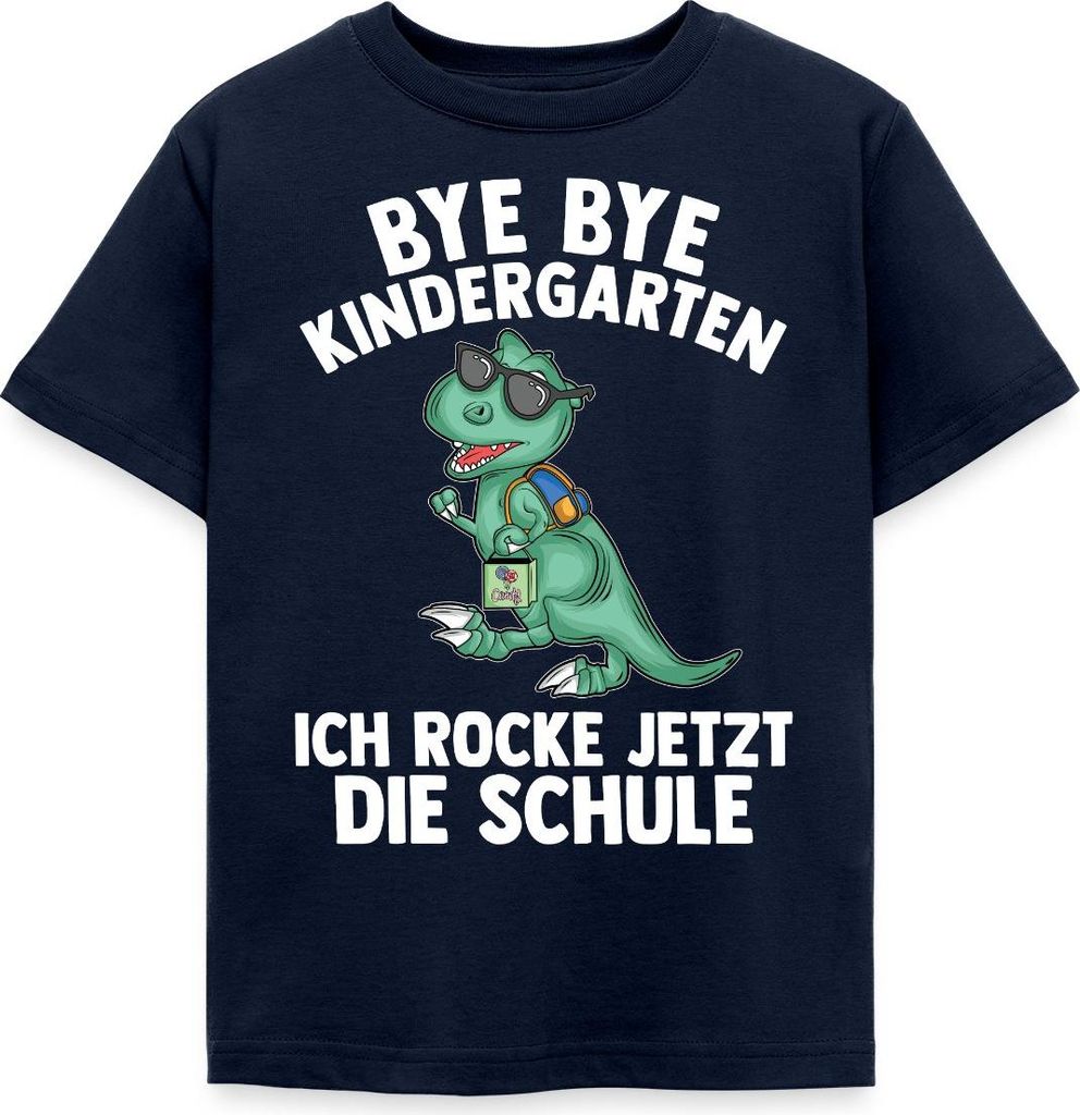 Spreadshirt Bye Bye Kindergarten Kinder T-Shirt, 122/128 (7-8 Jahre), Navy