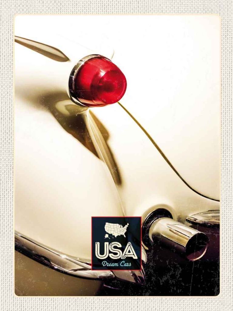 vianmo Holzschild 40x30 cm Amerika Oldtimer weiß Bildmotiv Reisemotiv USA