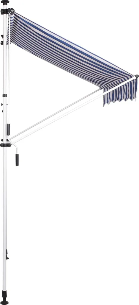 Store manuel 350x120 cm à rayures avec fixation par pression réglable