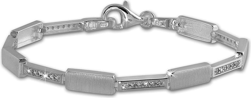 SilberDream Armband 18,8cm Echt 925er Silber Square weiß Damen Schmuck SDA454W