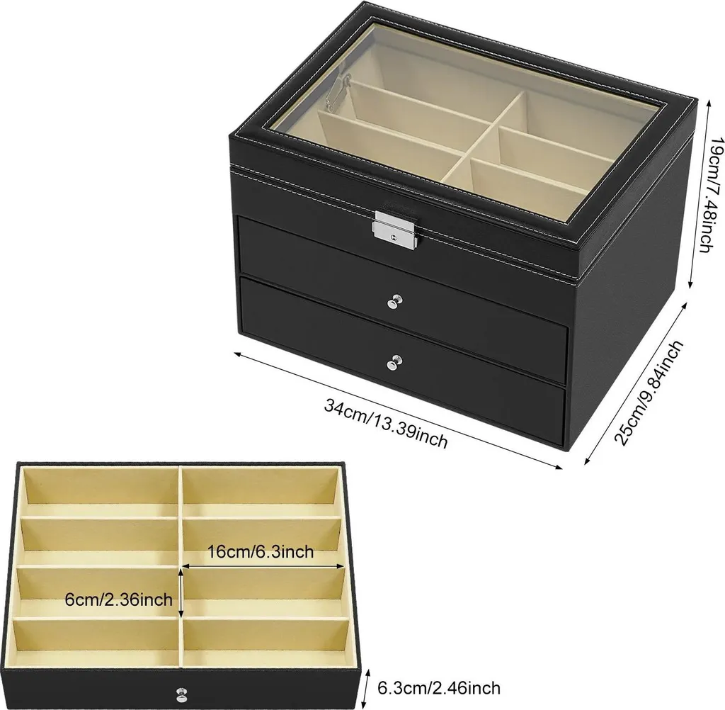 Espositore Occhiali da Sole 24 Posti Nero | Organizzatore Elegante