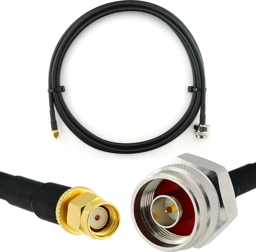 Cavo Antenna 1m RP-SMA M a N Maschio HF-240 | Stop Perdite Segnale