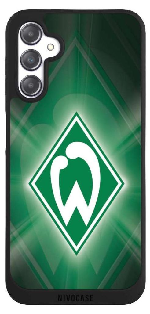 NIVOCASE Handyhülle für Samsung Galaxy A14 5G Hülle NIVOpure Case Schwarz Offizielles Lizenzprodukt SV Werder Bremen Wappen