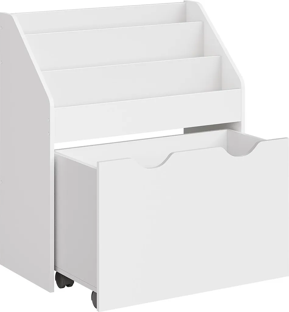 Meuble de rangement pour jouets enfant avec 3 niveaux et roulettes