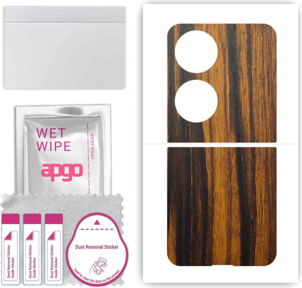 apgo Rückseite Schutzfolie, Skin, kompatibel mit Huawei P50 Pocket, Hinten Displayschutzfolie aus Vinylfolie, kratzfest, einfache Montage - Tigerwood