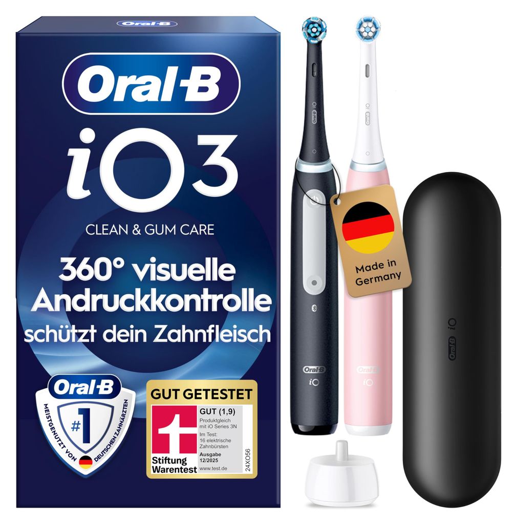Oral-B iO3 Duo, Erwachsener, Vibrierende Zahnbürste, Produktbild 