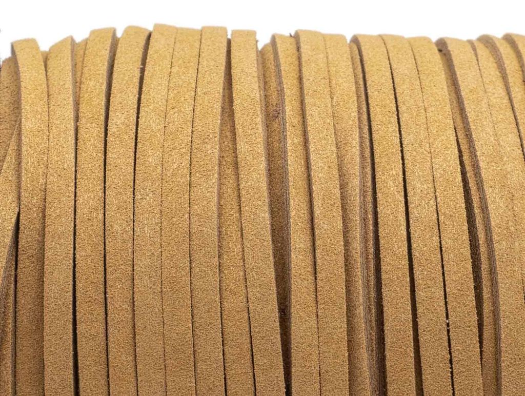 Vintageparts Band aus WildKunstleder 3mm Sand DIY Schmuckzubehör 4m