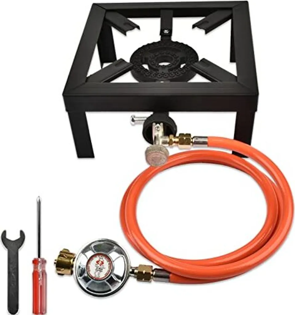 Kit Fornello Campeggio 6kW 4 Gambe | Tutto Incluso Tubo e Valvola
