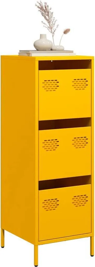 vidaXL Credenza giallo senape 39x35x103,5 cm acciaio