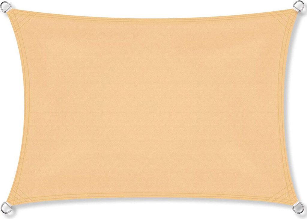 Rechteck Sonnenschutz Segel Sand UV Block Baldachin mit Installationszubehör, 3 x 3 m / Beige