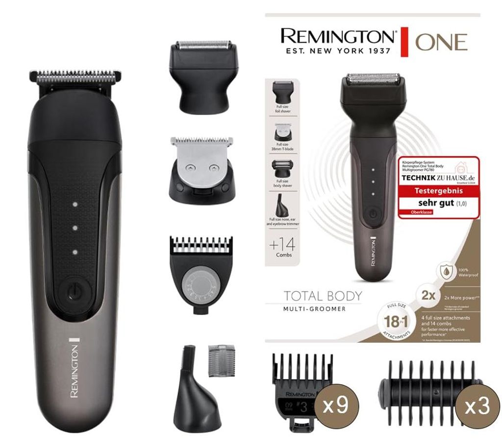 Remington Multi-Haarschneider ONE, Grau, Wasserdicht, Mit Produktbild 
