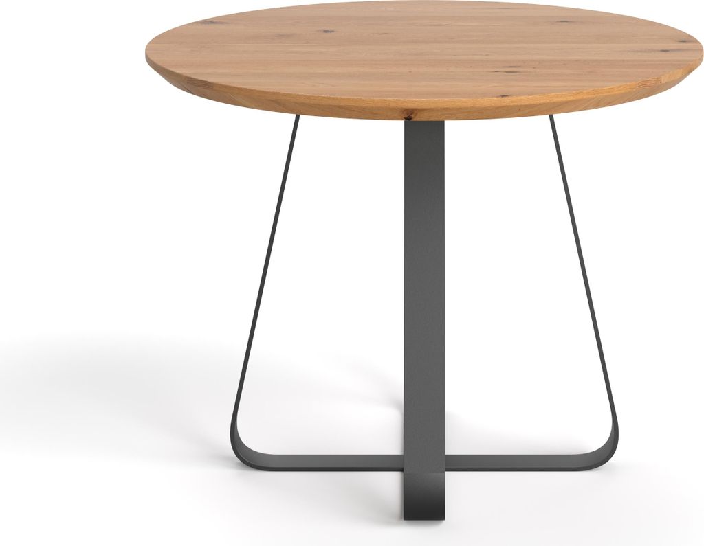 Industrieller runder Loop-Tisch, 130 cm, Eiche