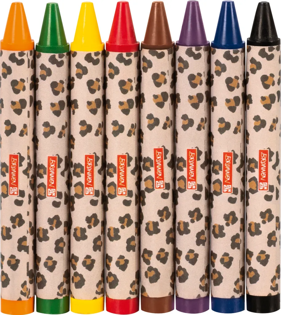 BRUNNEN 1048841942 Crayons à la Cire Set de 8 Sweet Wild Cat pour Enfant