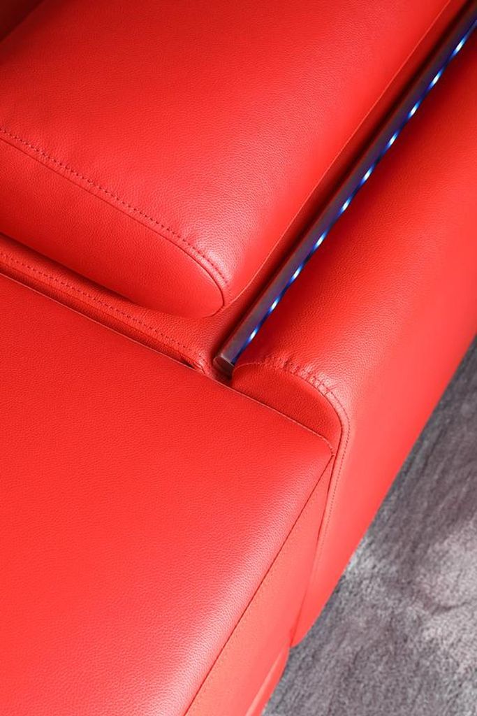 Couch Beleuchtete Leder Ecksofa L Form Sound Led Boxen Modernes Sofa Couchen