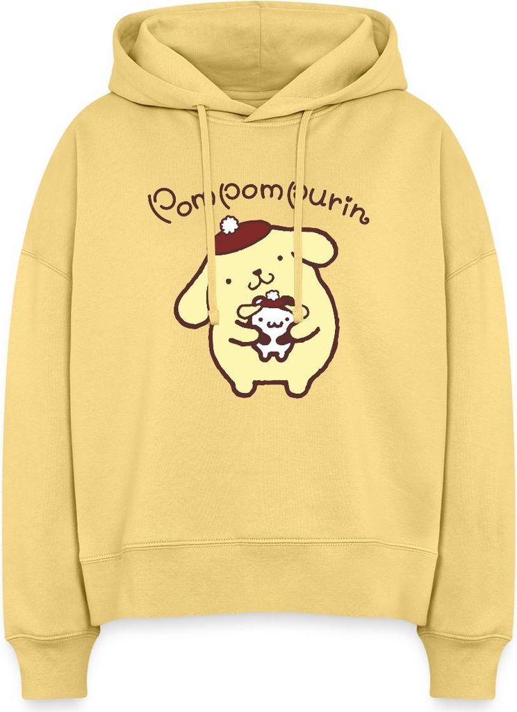 Spreadshirt Pompompurin & Muffin Verkleidet Frauen Boxy Organic Hoodie, XL, Hellgelb
