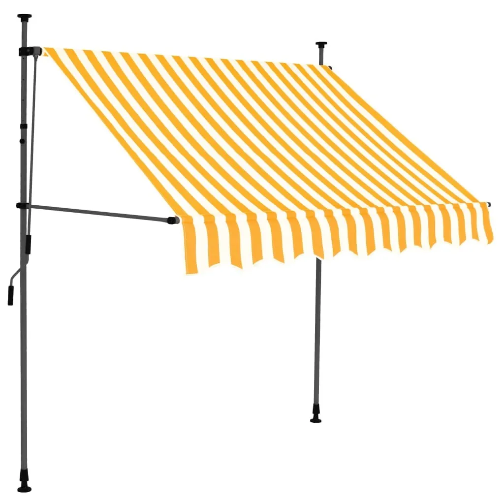Tenda da Sole Retrattile vidaXL 100 cm con LED: Arancio e Bianco Shop