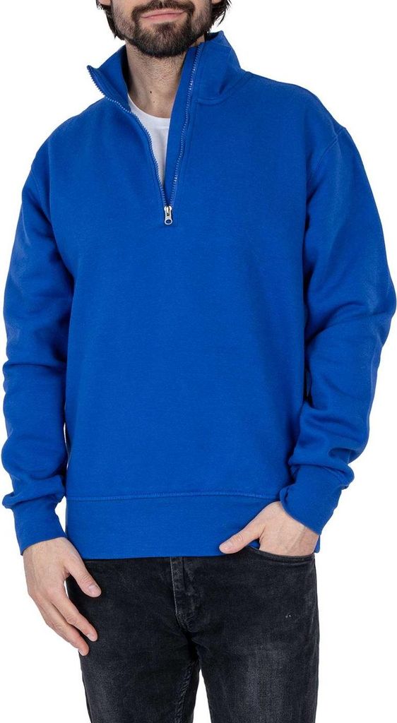 Mivaro Herren Troyer in Blau - Pullover mit Reißverschluss - 1/4 Zip Sweatpullover mit Stehkragen, Regular Fit, angenehmer Baumwollmix, Größen S...