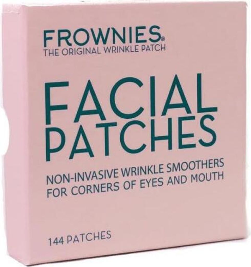 A pink box of Frownies Facial Patches.