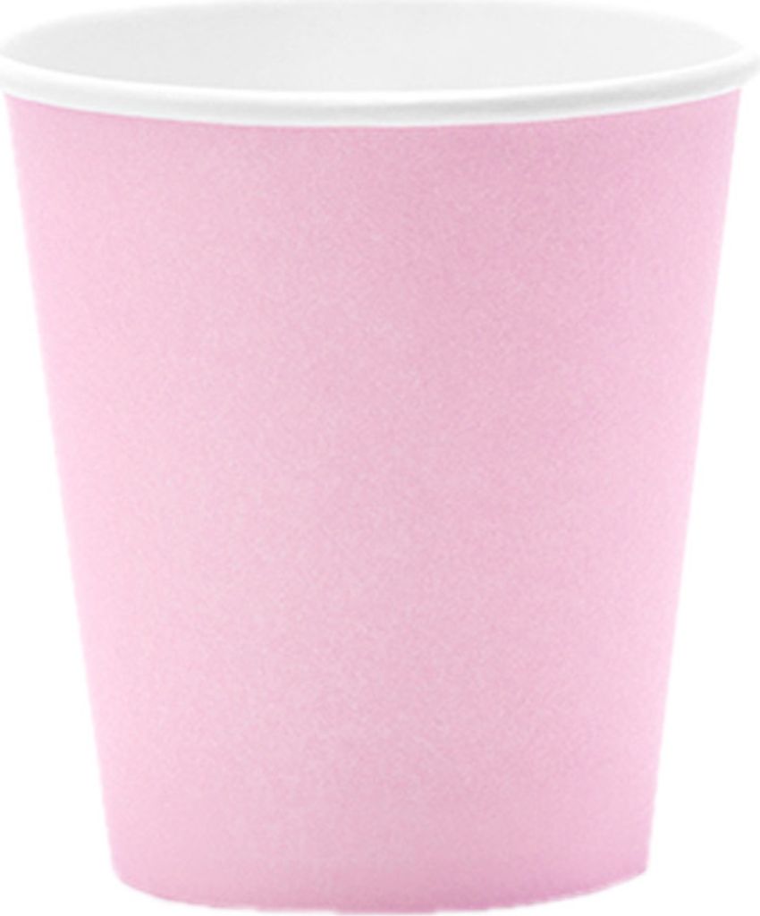 6 Pappbecher, pastellrosa