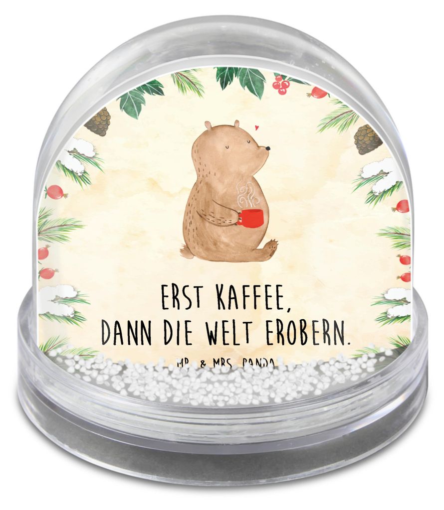 Mr. & Mrs. Panda Weihnachts Schneekugel Bär Kaffee - Naturpapier - Geschenk, schnee kugel, Coffee, Bären, dekoartikel, Schüttelkugel, Weihnachte...