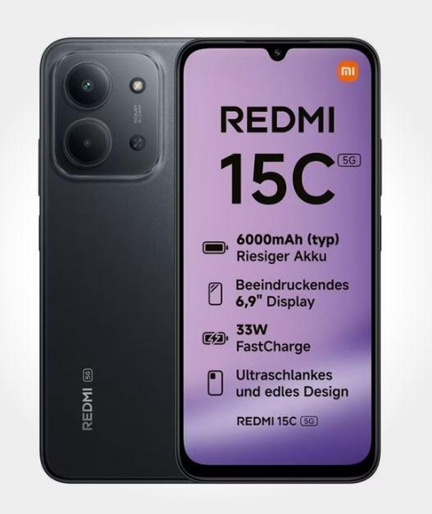 Xiaomi Redmi 15C 5G 128GB schwarz Produktbild 