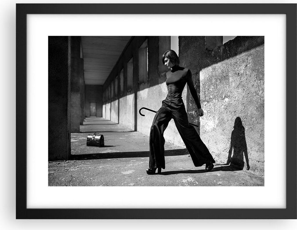 Gerahmtes Poster - Schwarzer Rahmen - Fotografie Mode Frau - 40x30 cm - Wand Bild - Wanddeko - Wandbilder - Kunstposter - Wandposter - Bilderrahmen...