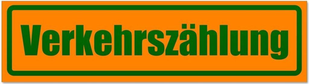 Kiwistar - Autoaufkleber - Orange - Grün - 60 x 16 cm - Verkehrszählung invertiert - Hinweis Aufkleber Sticker für Auto, Kfz, Fahrrad, PKW, LKW
