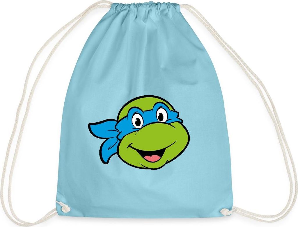 Spreadshirt Teenage Mutant Ninja Turtles Leonardo Kostüm Karneval Turnbeutel, One size, Aqua