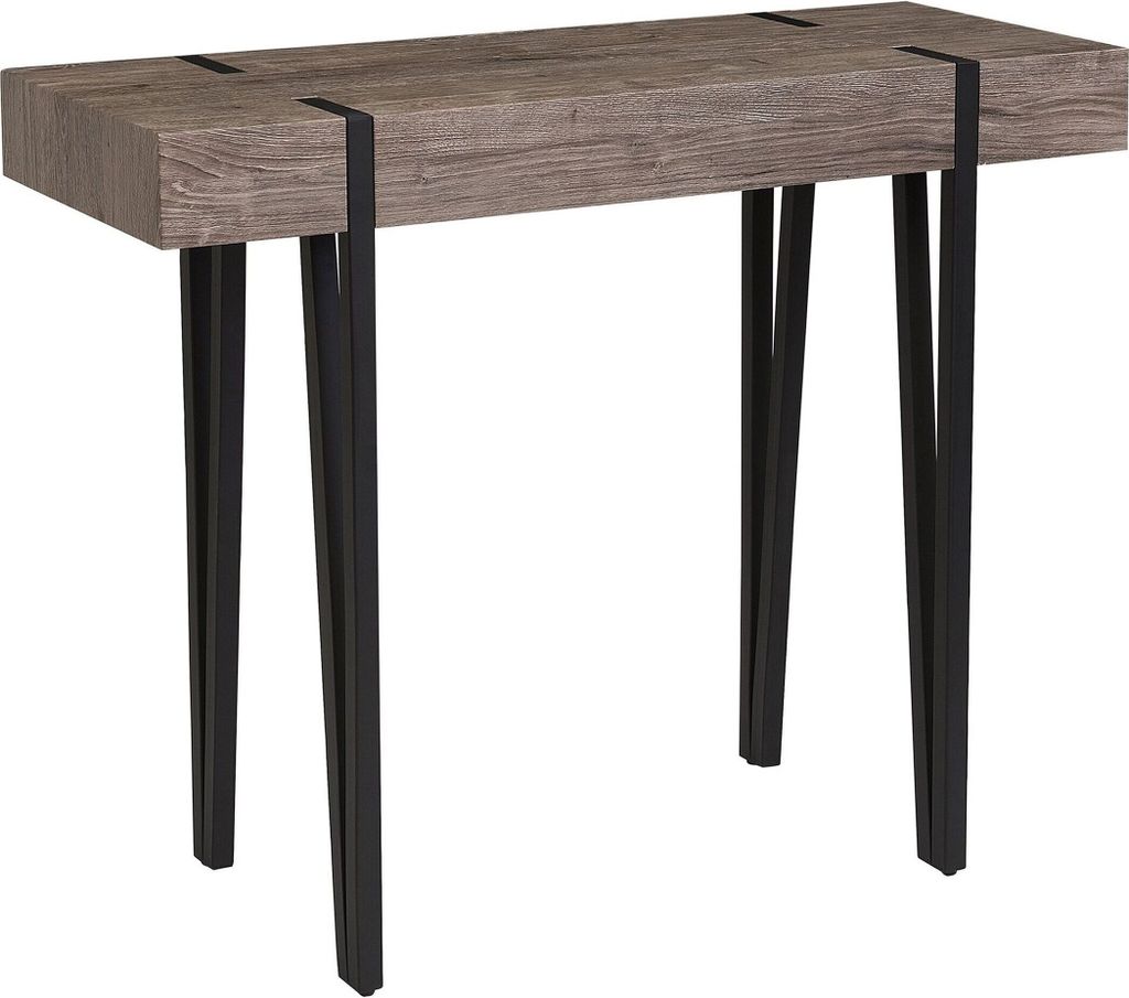 BELIANI Konsolentisch Braun Schwarz 40 x 100 cm MDF Produktbild 